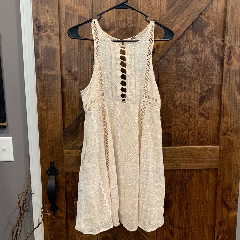 Free People Cream Mini Dress